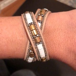 Stella & Dot New Cady Leather Wrap Bracelet